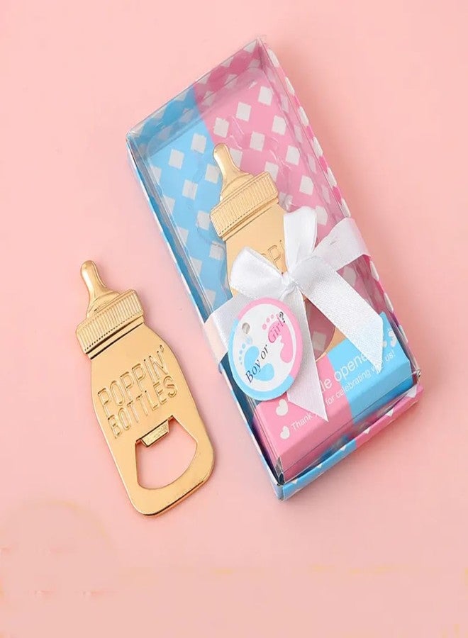 WARMINGO DE Baby Shower Return Gifts for Guests Friends & Relatives | Bottle Shaped Gold Bottle Opener Souvenirs | Party Wedding Favors | Unique Party Giveaway (5 Gift Pack) - Image 2